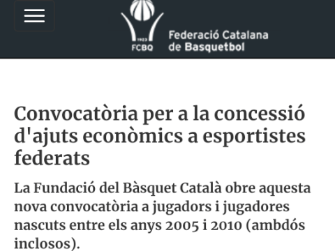 AJUTS ECONÒMICS A ESPORTISTES FEDERATS