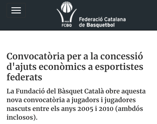 AJUTS ECONÒMICS A ESPORTISTES FEDERATS